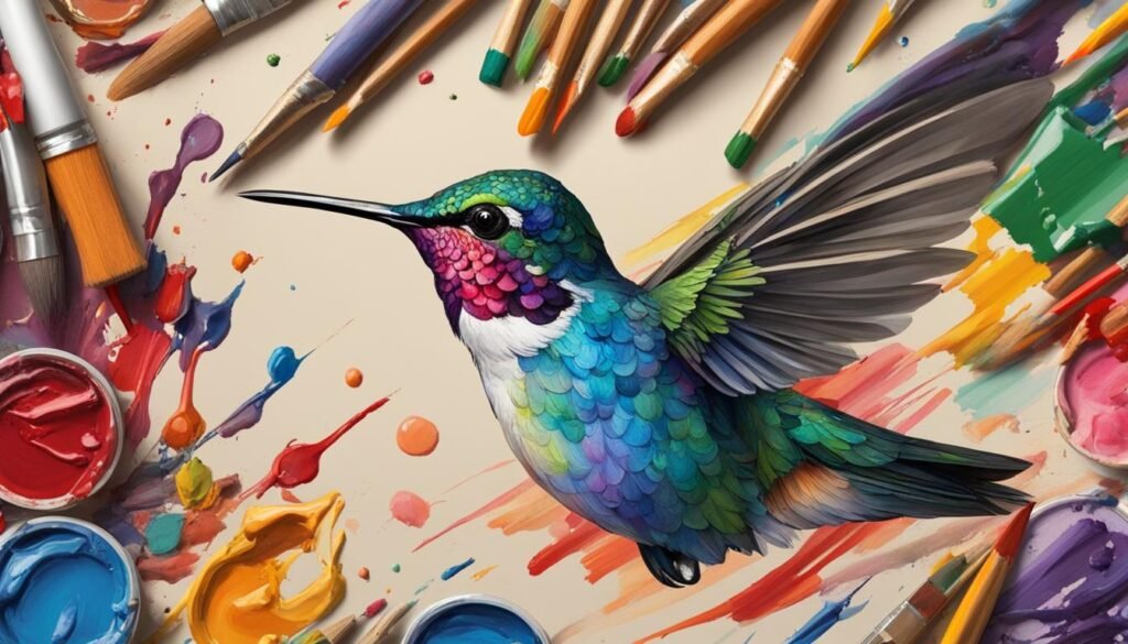 Exploring different mediums for hummingbird art