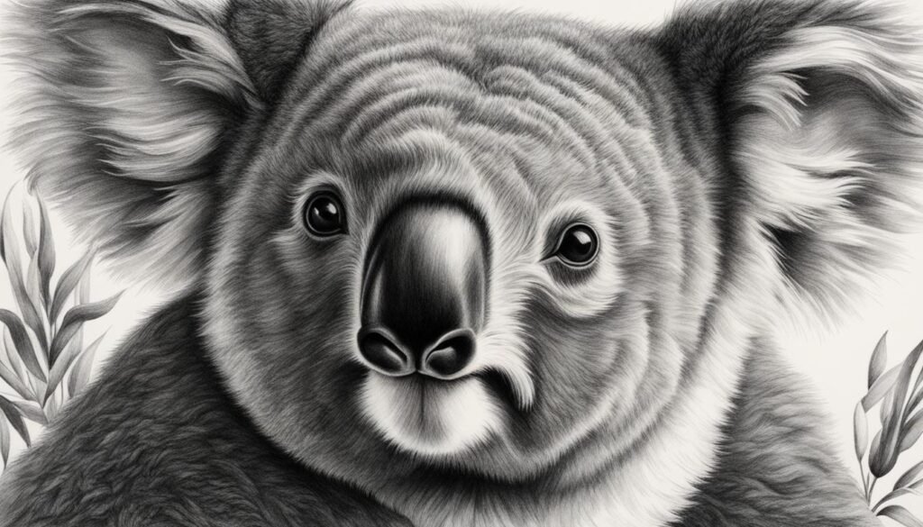 Koala fur in pencil technique