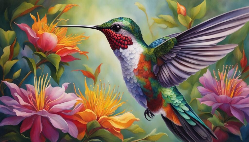 colorful hummingbird drawing