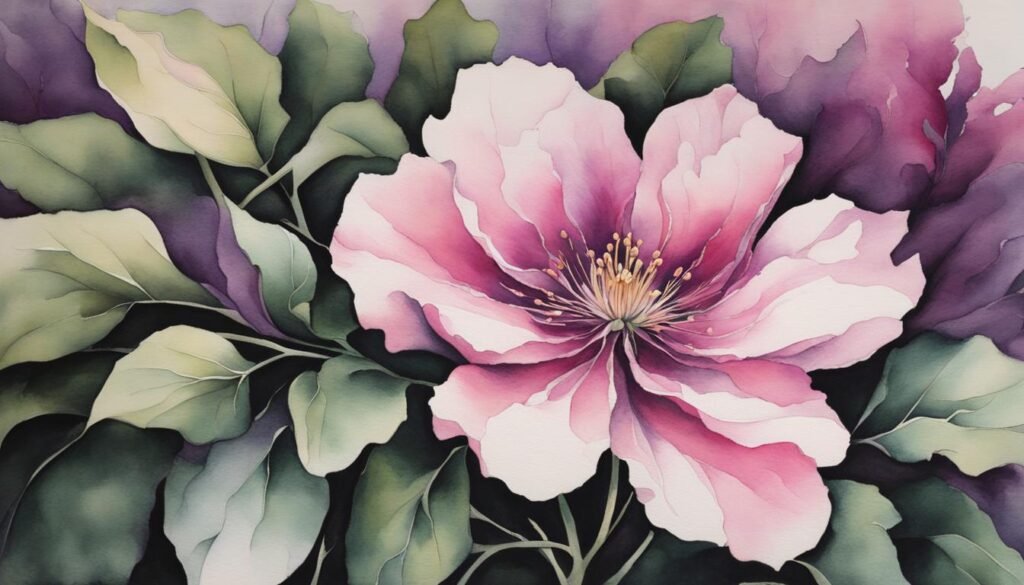 flower drawing in watercolor